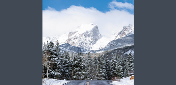 Scenic winter mountains