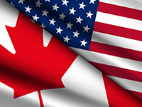 Canadian and U.S. Flags