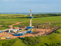 arial view of drilling rig